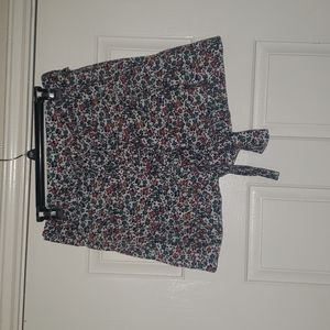 J. Crew 8 floral side zip tie waist